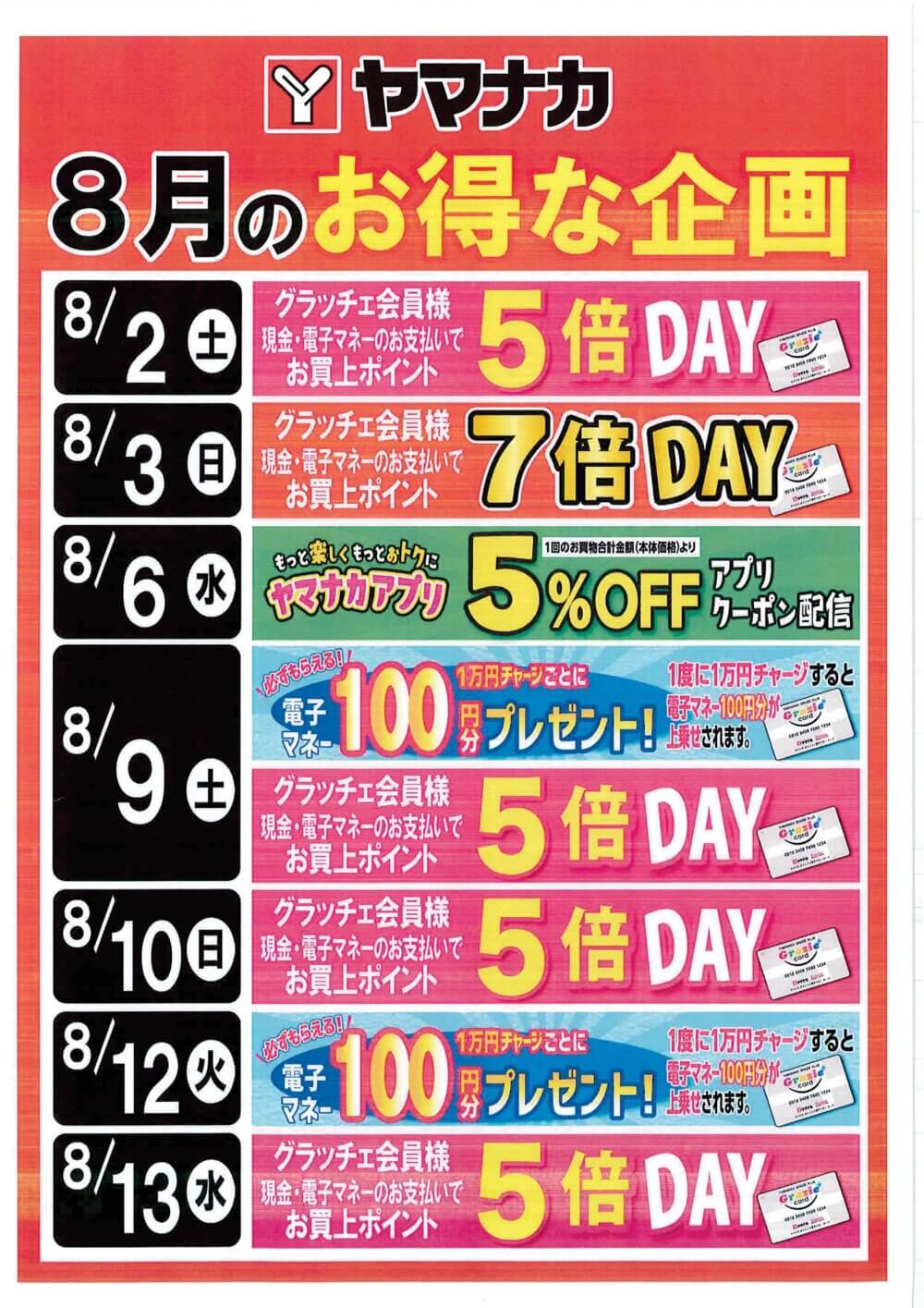 8月ヤマナカお買得情報